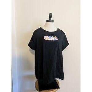 cute‎ heart beaded valentines black tee shirt size 2XL